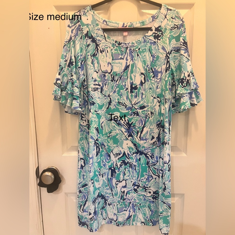 Lilly Pulitzer dress with ruffle sleeves worn once